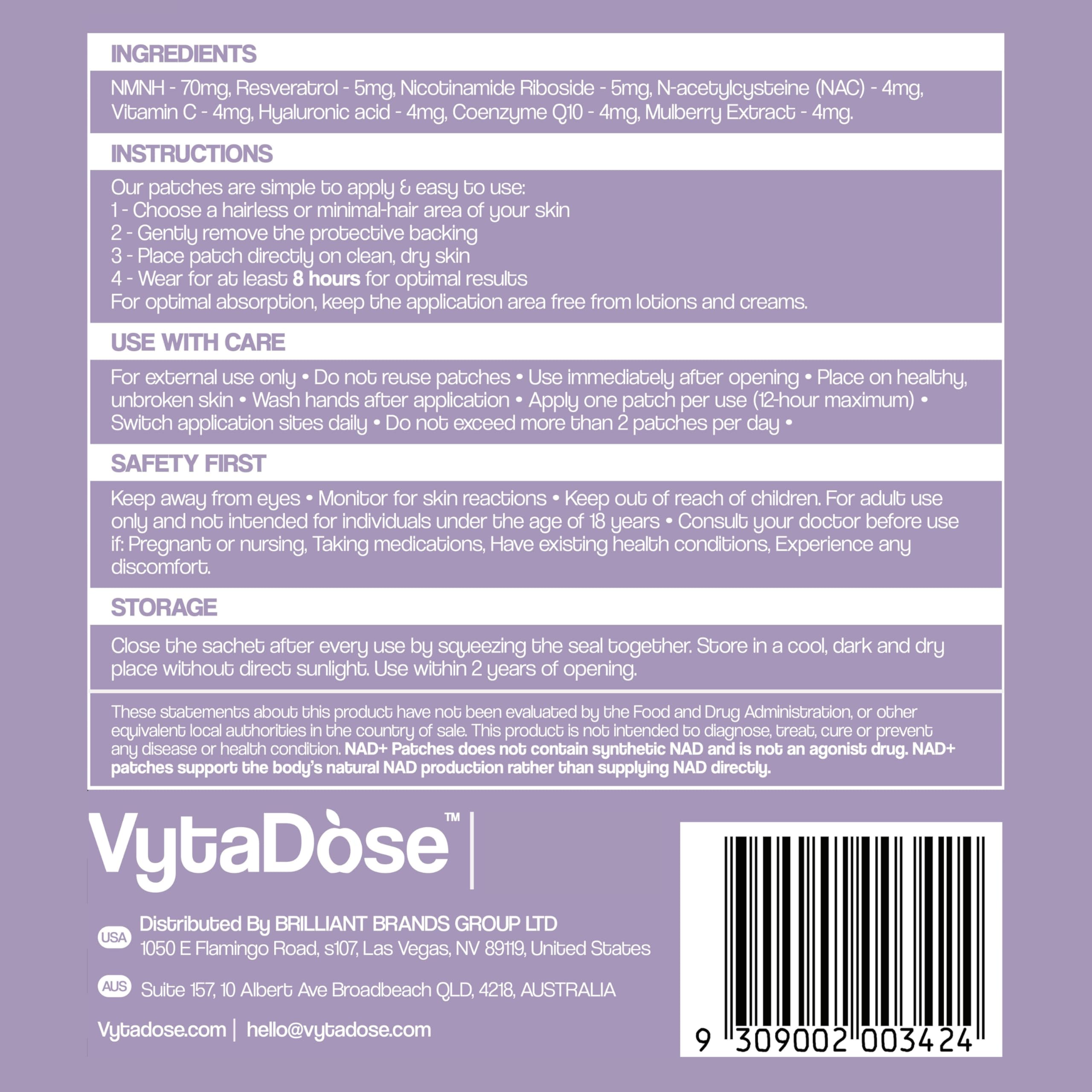 Patch benefits for anti-aging and wellness