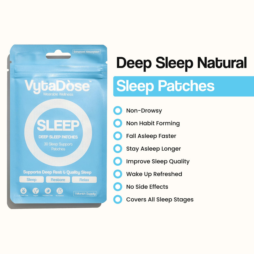 Vytadose Sleep Patch applied to skin at night