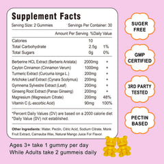 Mango flavor Berberine HCl gummies close-up