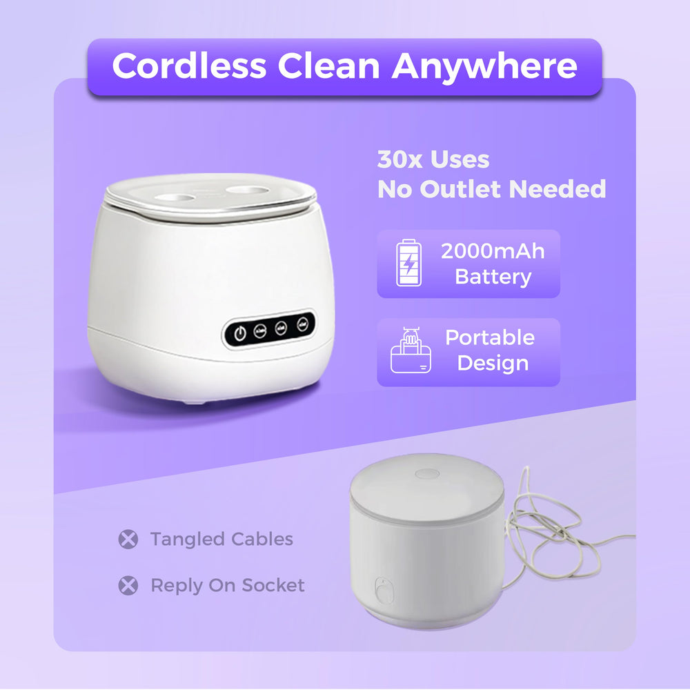 Compact cordless design: side profile of W190MAX white cleaner