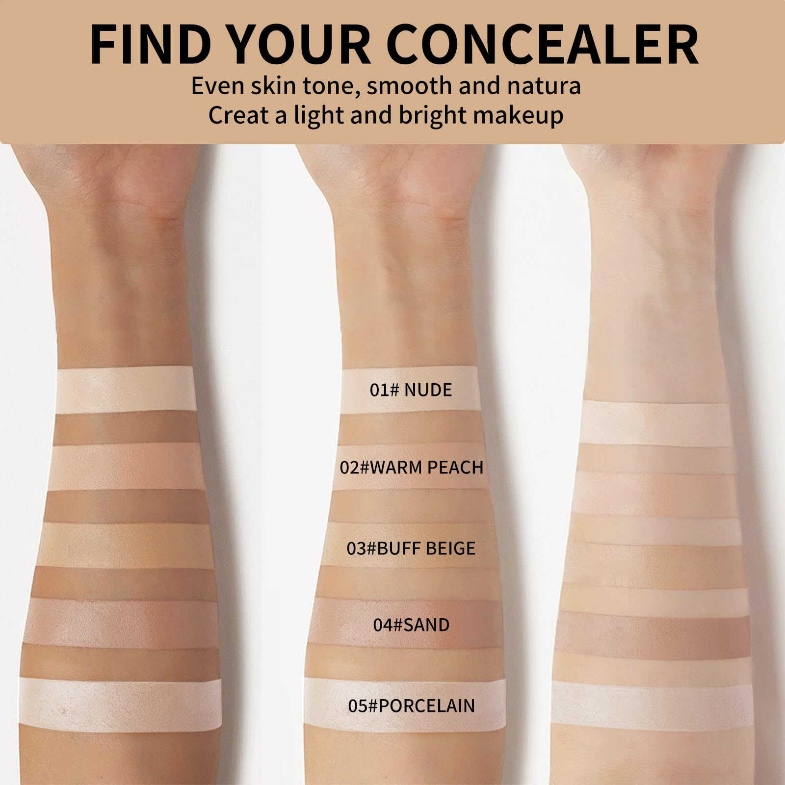 W3W Warm Peach concealer close-up covering blemish for seamless skin.