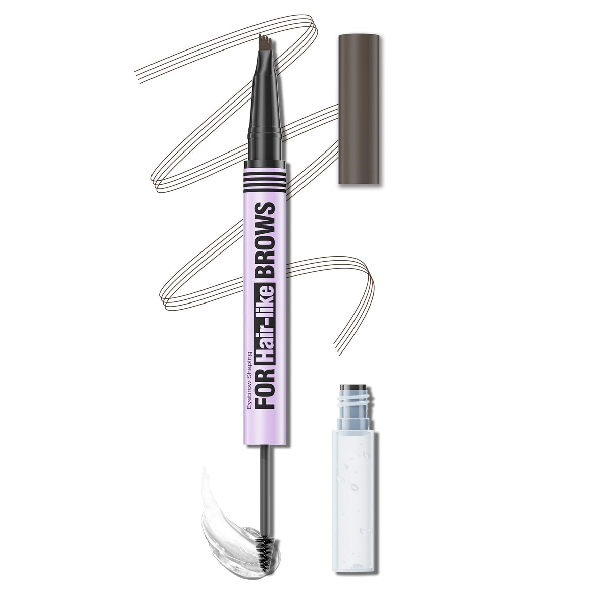 W3W 2-in-1 eyebrow pencil and gel for quick, defined brows all day.