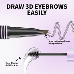 W3W microblading-tip 4-prong for natural hair-like brow texture.