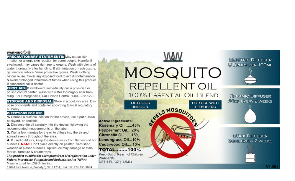 Packaging: 4 oz amber dropper bottle for W4W Mosquito Oil