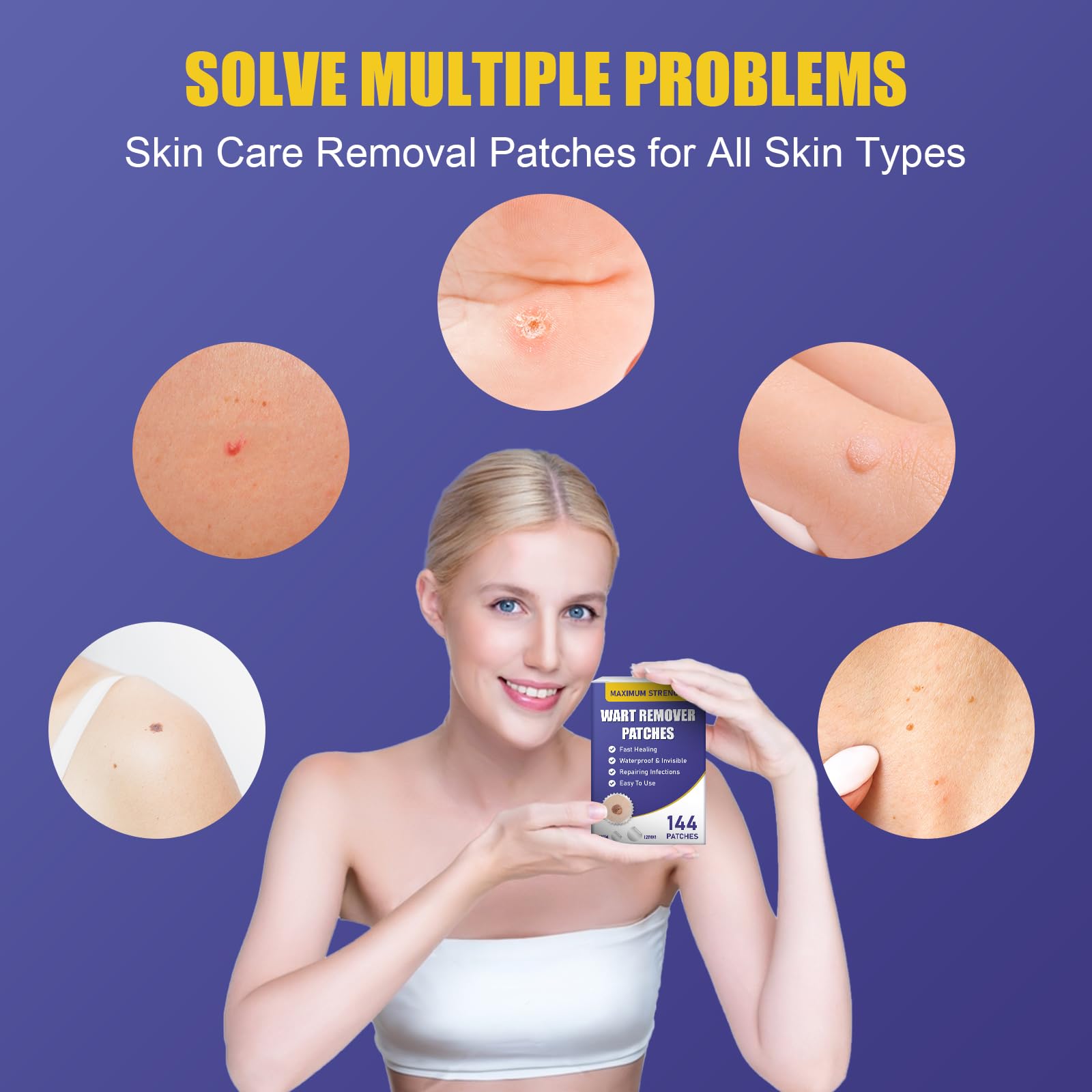 WABRINY Wart Remover Patch hydrocolloid in action supports gentle adhesion.