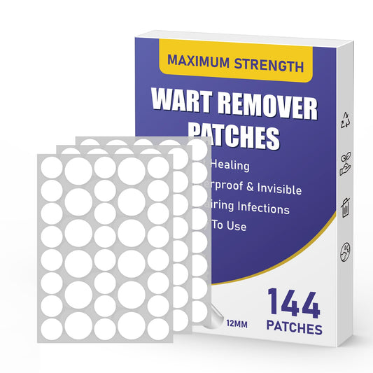 WABRINY Wart Remover Patch packaging with individual wraps for travel-friendly use.