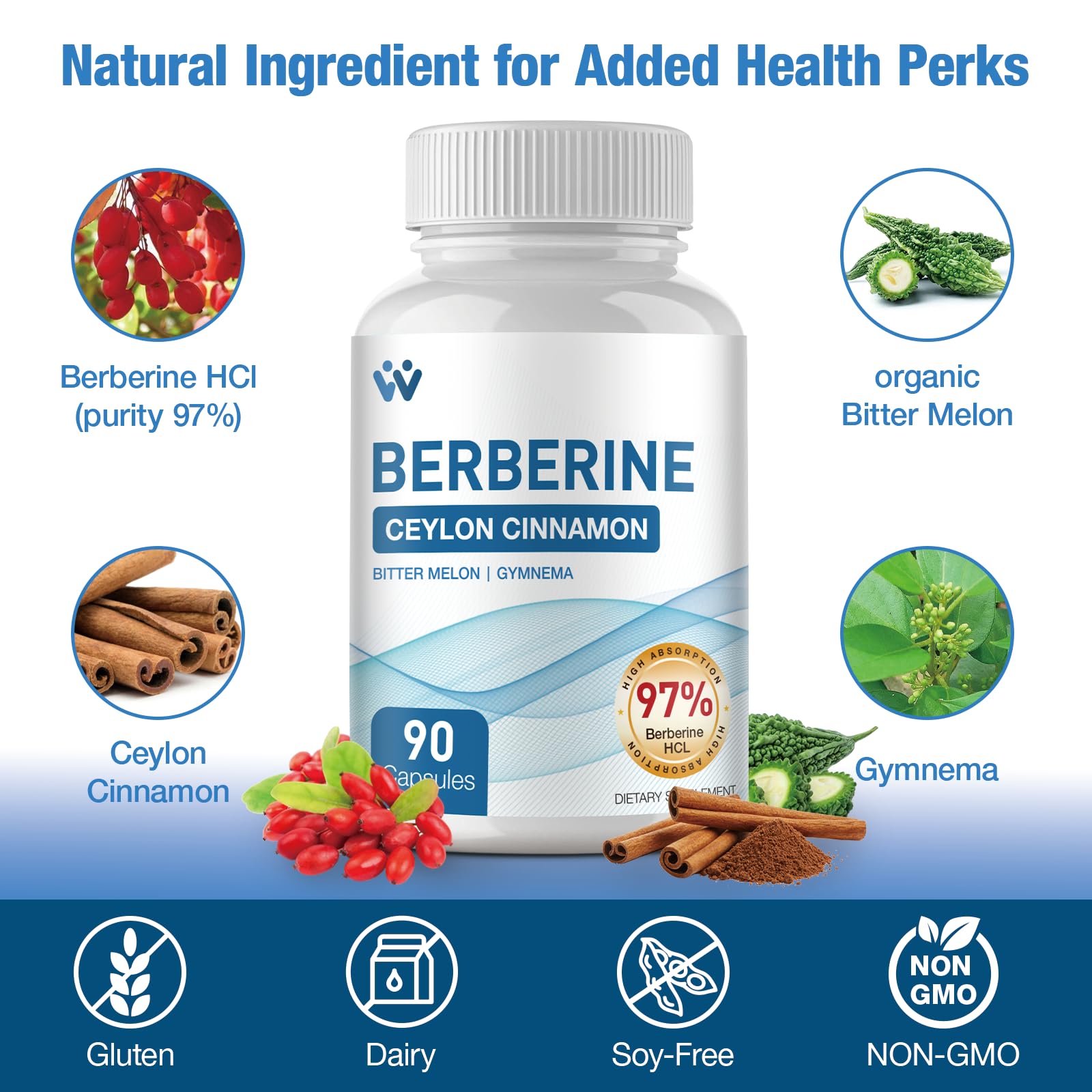 Four-pack packaging of WACHRAY Berberine supplement
