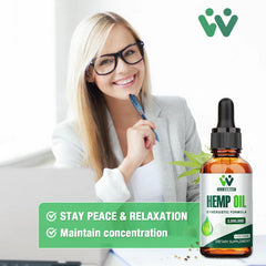 Organic, non-GMO hemp oil dropper with omega fats