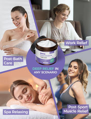 Relaxed person applying magnesium cream before bed