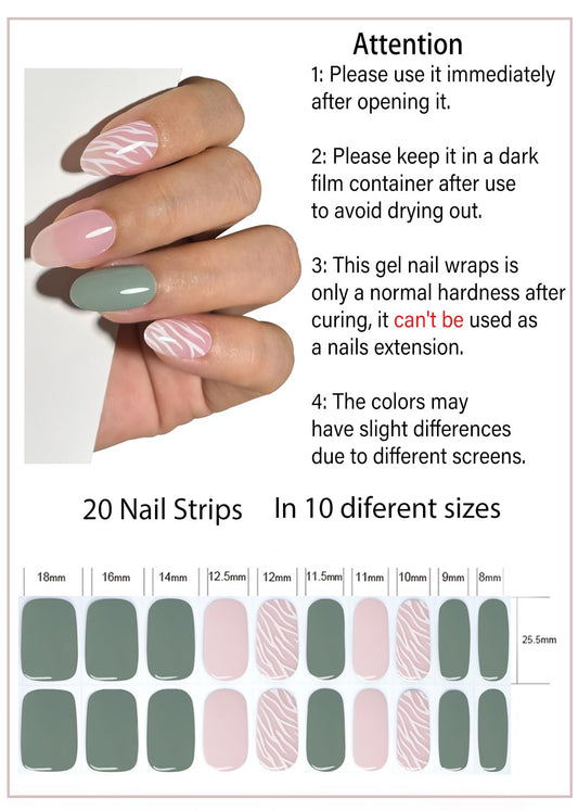 Wahrshei adhesive gel polish sticker showcases glossy finish after curing.