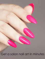 Wahrshei cured gel nail sticker under lamp showing durable finish.