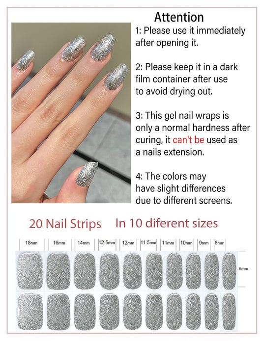 Wahrshei gel nail stickers applied on a natural nail for quick at-home manicure.