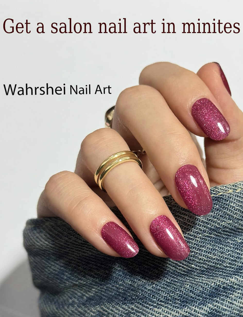 Wahrshei nail art sticker kit with file and sealing strip.