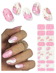 Wahrshei pink donut gel nail strips pack for quick at-home manicure.