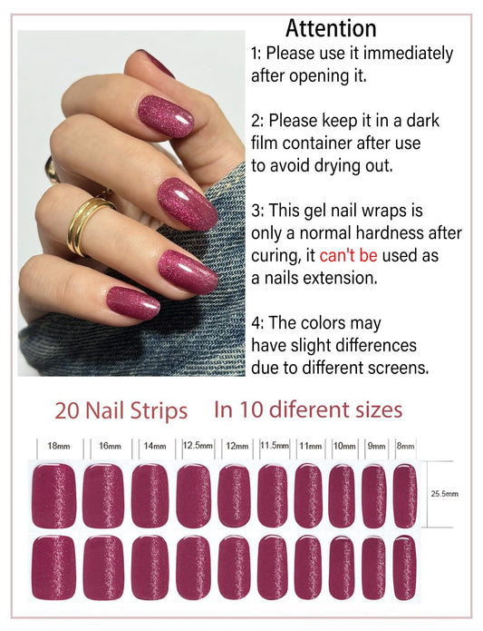 Wahrshei plum cat eye nail stickers pack for quick salon-style nails.