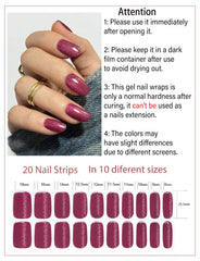 Wahrshei plum cat eye nail stickers pack for quick salon-style nails.
