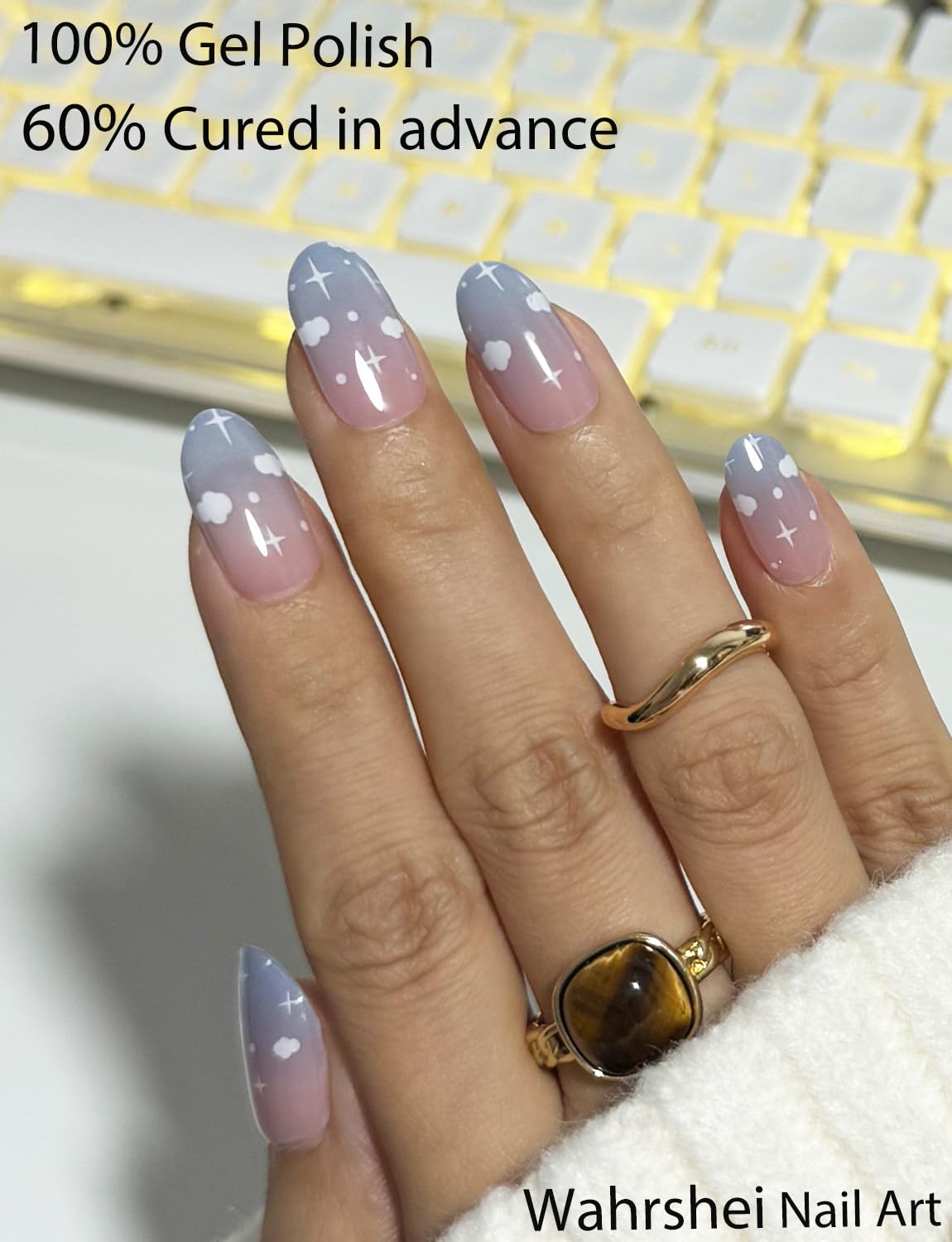 Wahrshei safe, waterproof nail wraps protecting brittle nails.