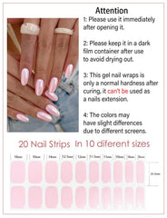 Wahrshei Gel Nail Strips applied on nails showing salon-like finish at home
