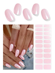 Wahrshei Semi Cured Gel Nail Strips Glazed Donut pink packaging for simple DIY manicure