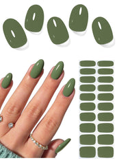 Wahrshei Hell Green gel strips pack for quick at-home nails