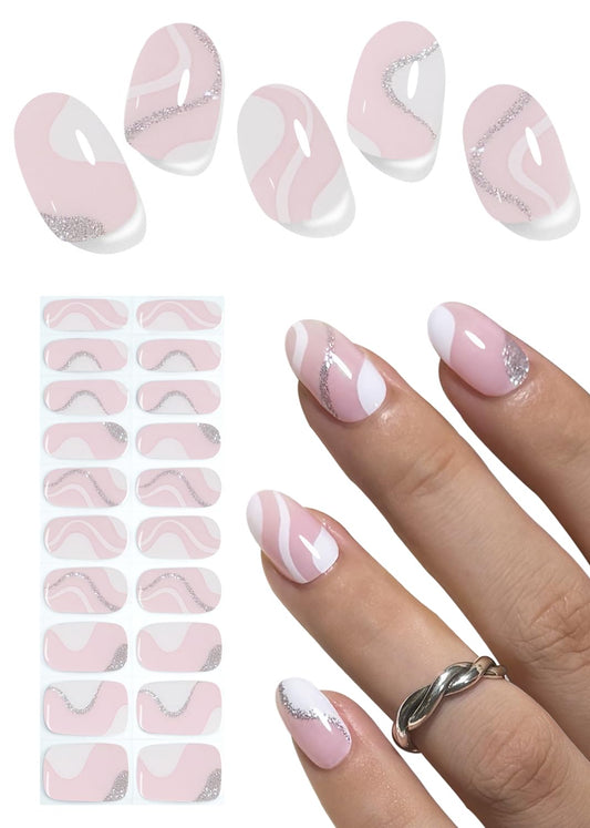 Wahrshei semi-cured gel nail strips package view for quick home manicure.