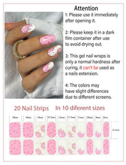 Wahrshei semi-cured gel wraps close-up showing real gel polish ingredients.
