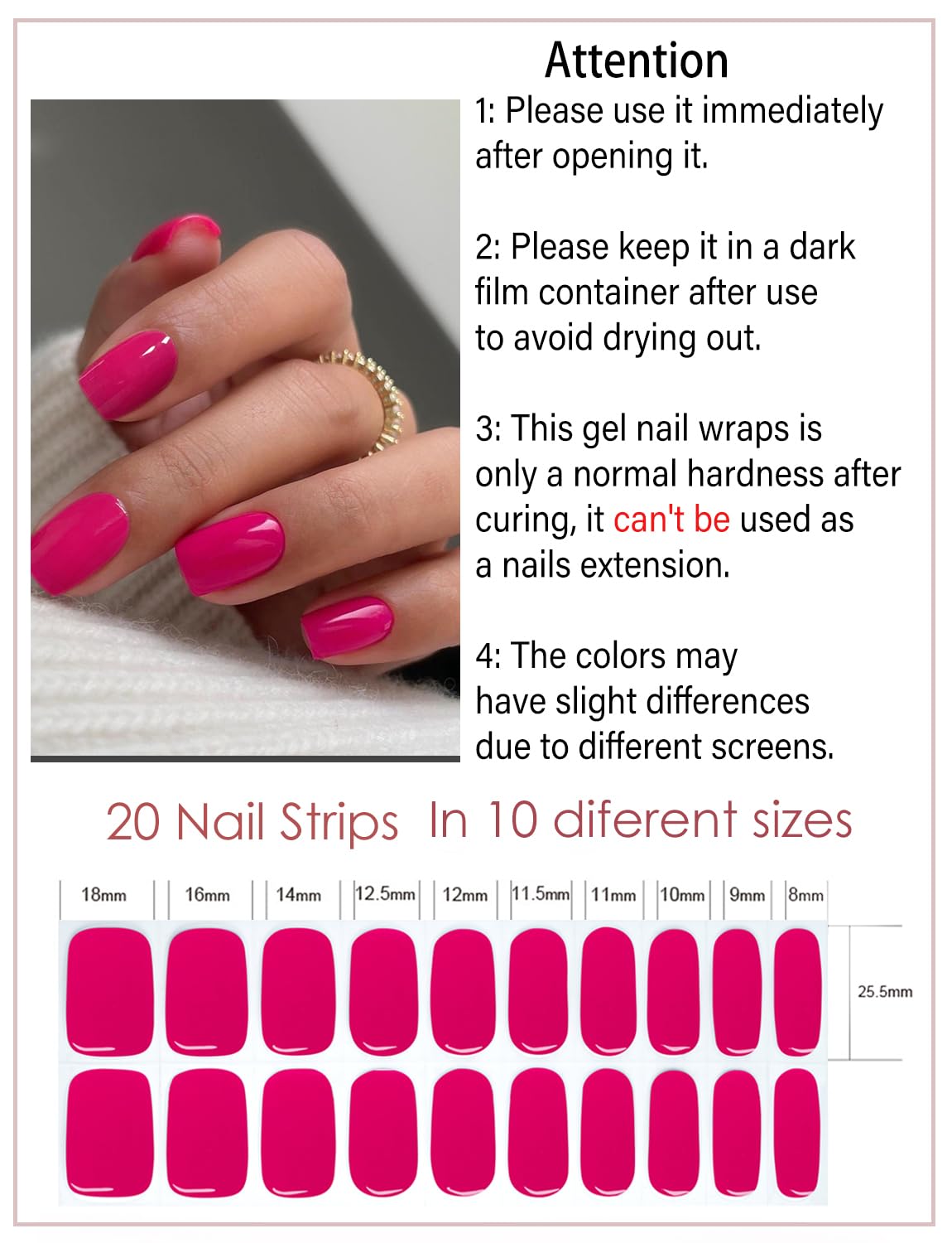 Wahrshei UV nail sticker application in red plum for fast, durable nail art.
