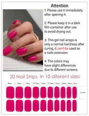 Wahrshei UV nail sticker application in red plum for fast, durable nail art.