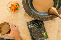 Close up of Fiji kava waka root powder