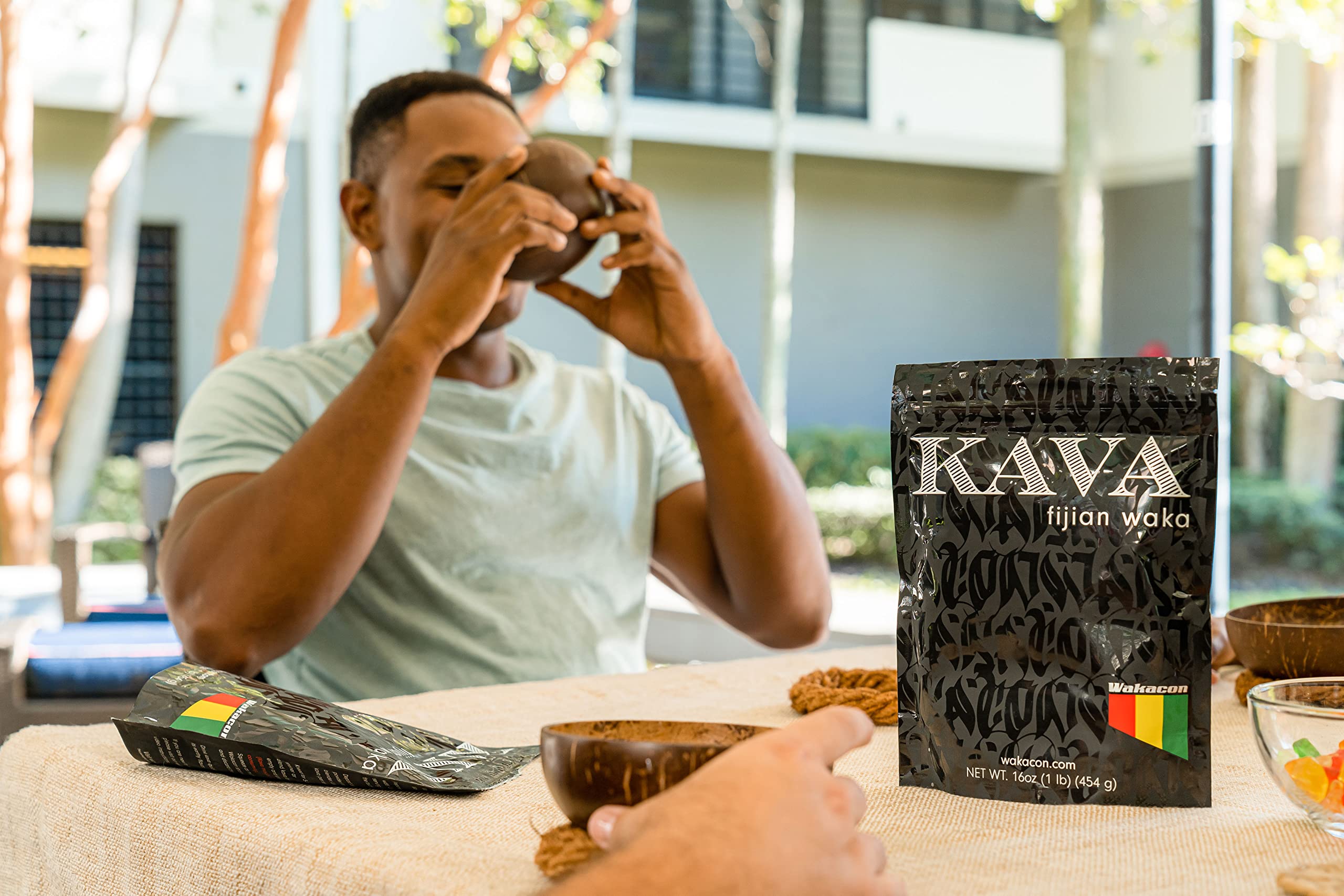 Earthy kava powder close up aroma