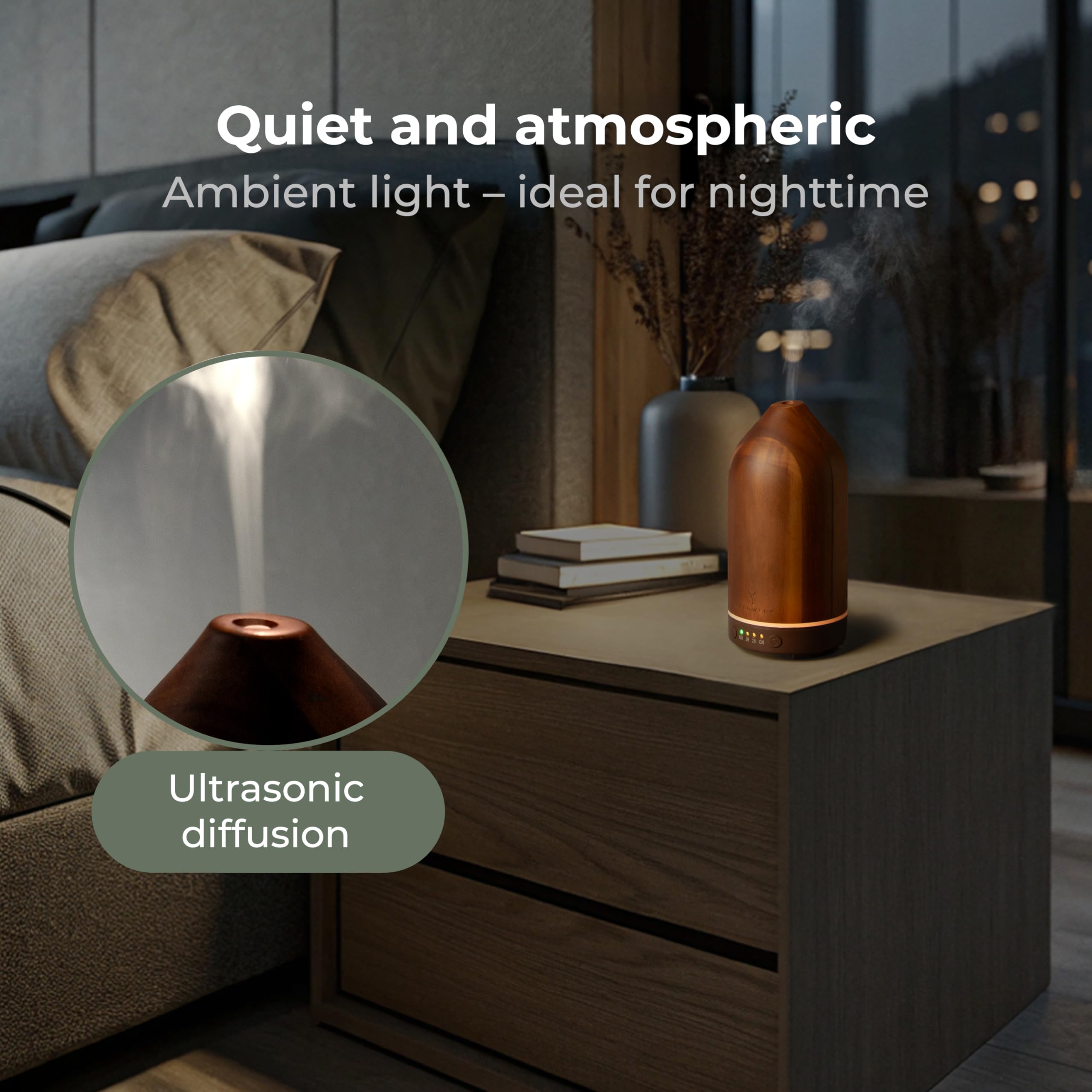 Front view of WALDWERK diffuser with timer display