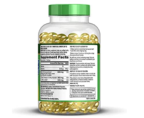 Close-up of label showing 330 mg EPA + DHA per softgel