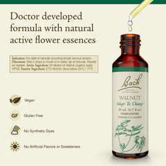 Close-up of Walnut remedy bottle label