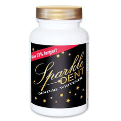 Denture cleaner tablet dissolving in water for Sparkle Dent