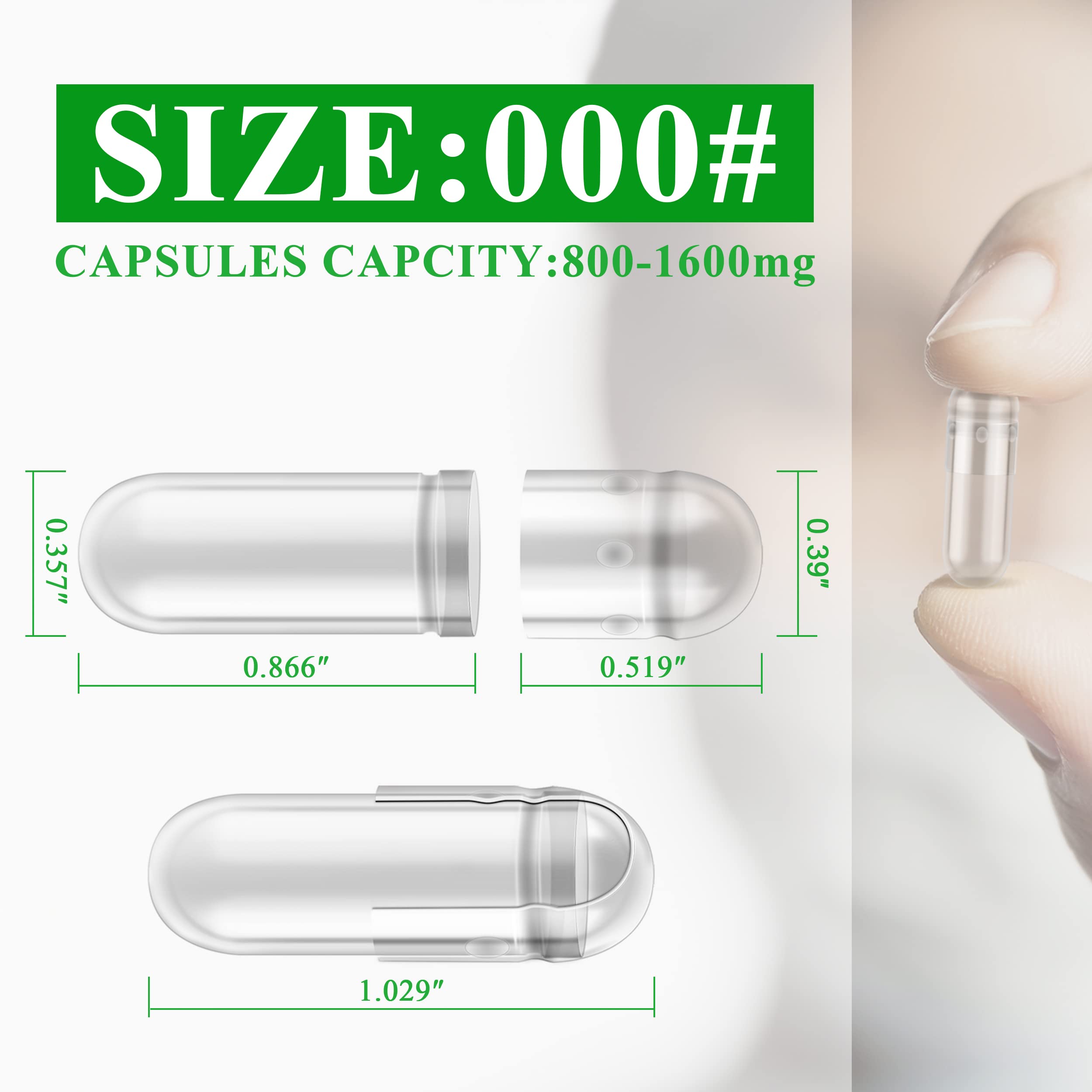 Capsule filling kit bundle with 000 capsules