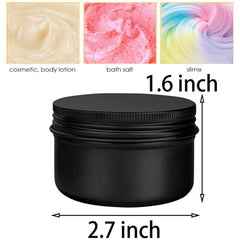 WANBAO 4oz aluminum tin with screw lid close-up in black, airtight seal