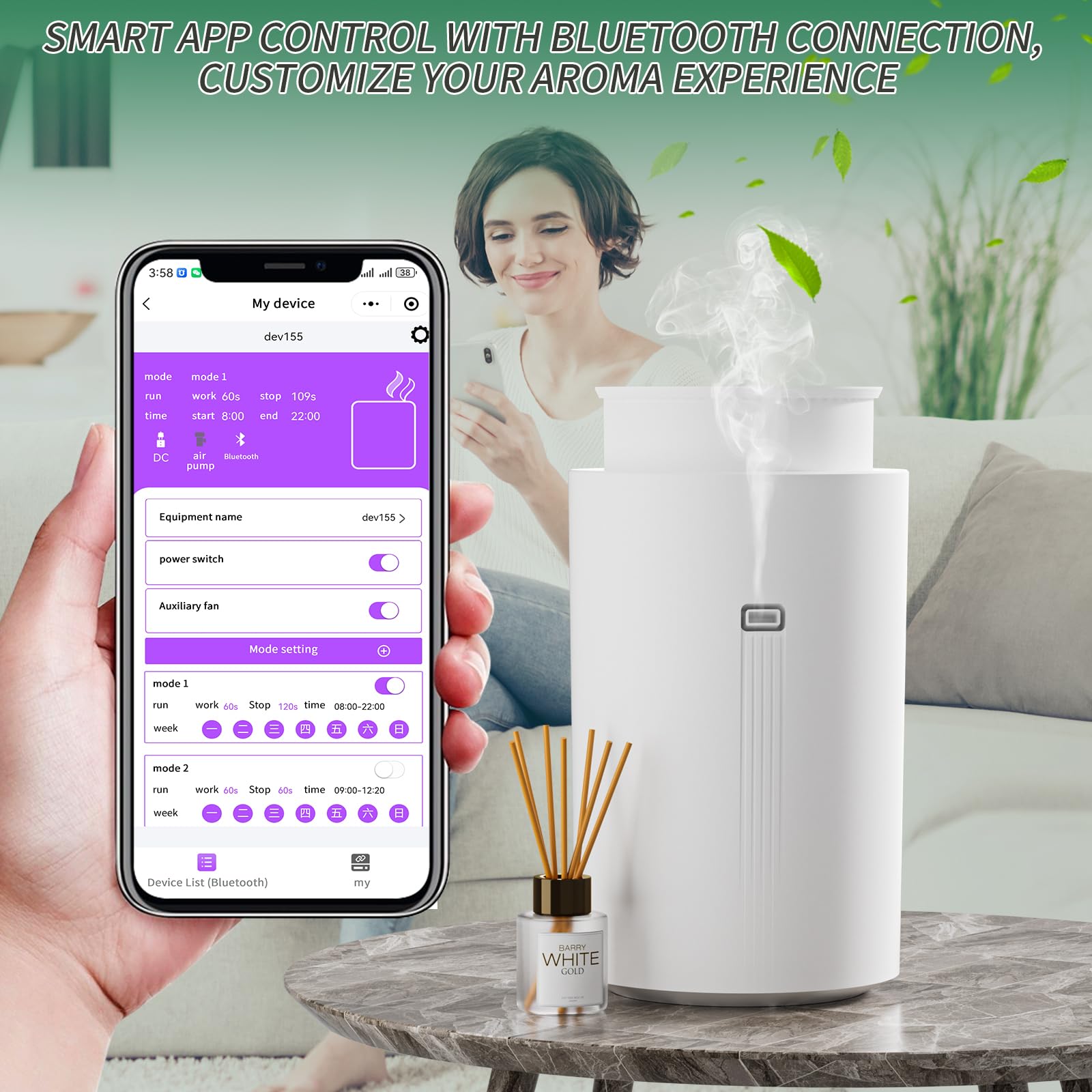 Scent Space app control on smartphone