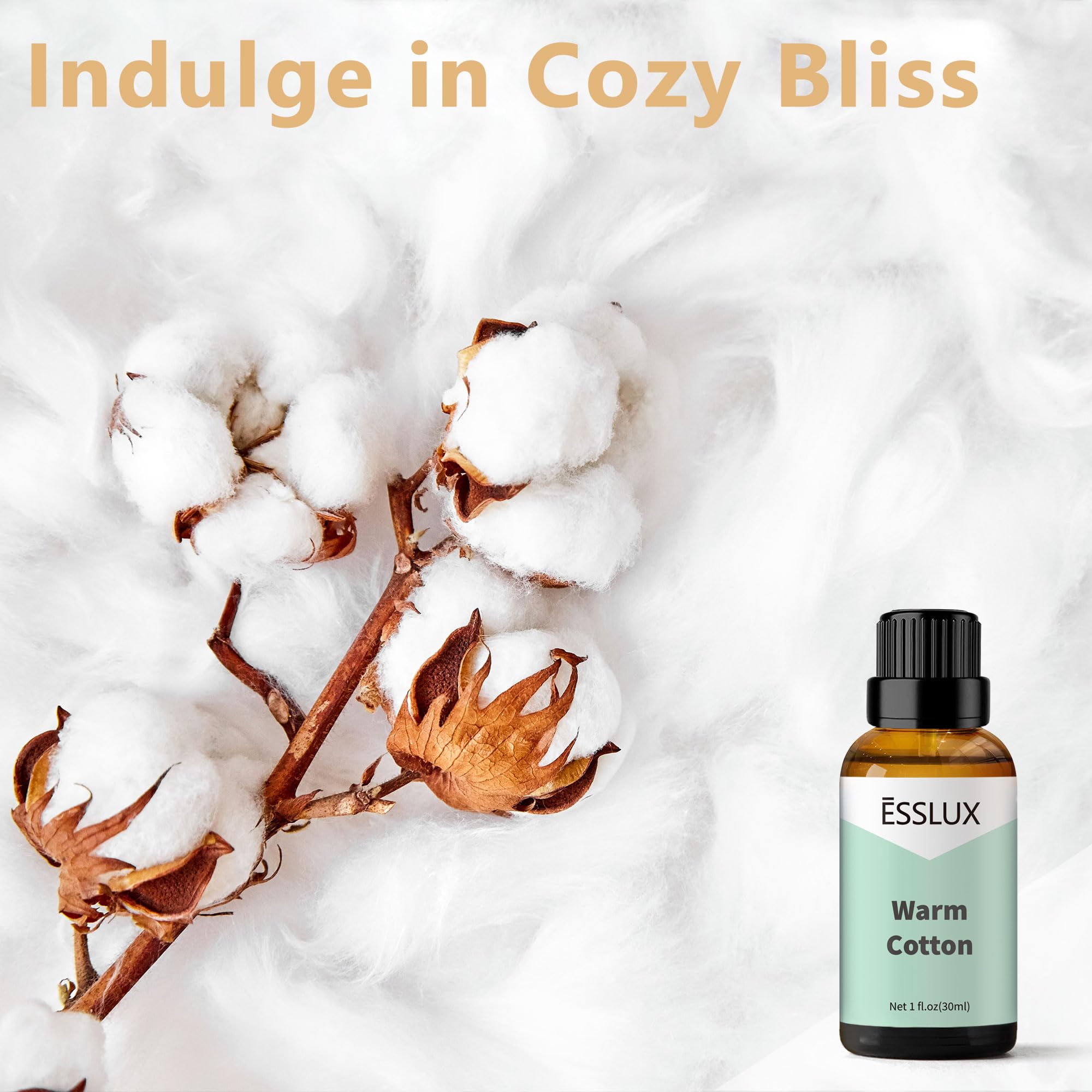 Side view of Warm Cotton Fragrance Oil bottle