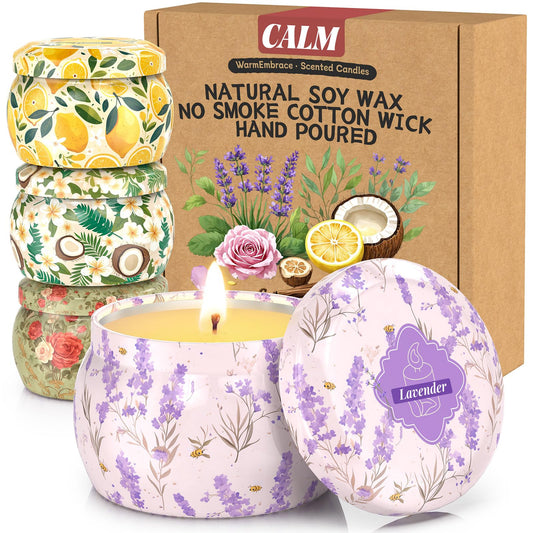 Four WarmEmbrace lavender scented candle from the 4pc set