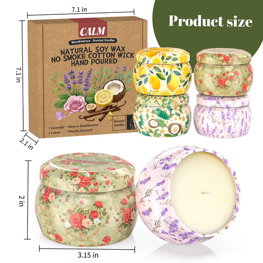 Rose and sandalwood scented candle from WarmEmbrace 4pc set