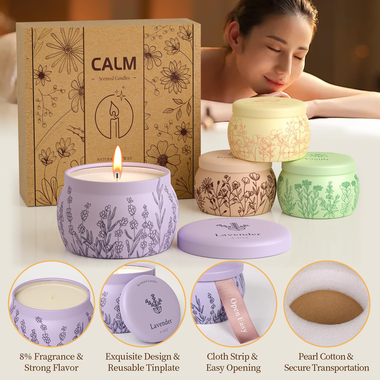 Vanilla-scented candle jar from the WarmEmbrace 8-pack