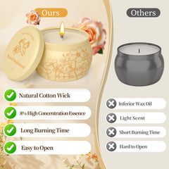 Rose & sandalwood scented candle jar from the 8-pack