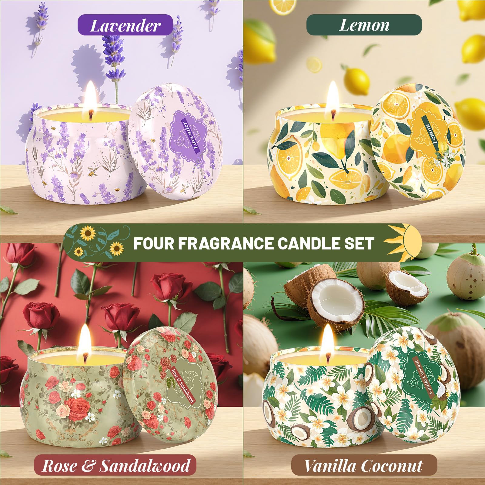 Rose and sandalwood scented candle jar from WarmEmbrace (4.4 oz)