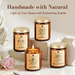 7.6 oz glass jar candle from WarmEmbrace Lavender Candles 4-pack