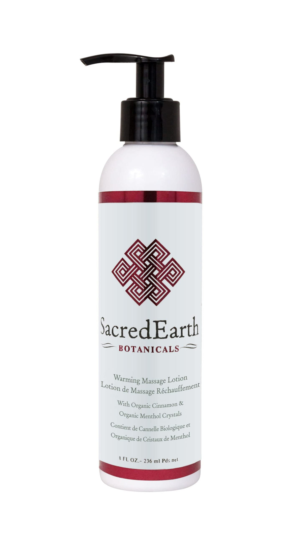 Warming Lotion 8oz tube packaging for Sacred Earth Botanicals
