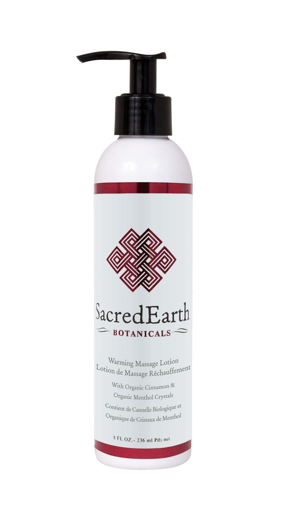 Warming Lotion 8oz tube packaging for Sacred Earth Botanicals