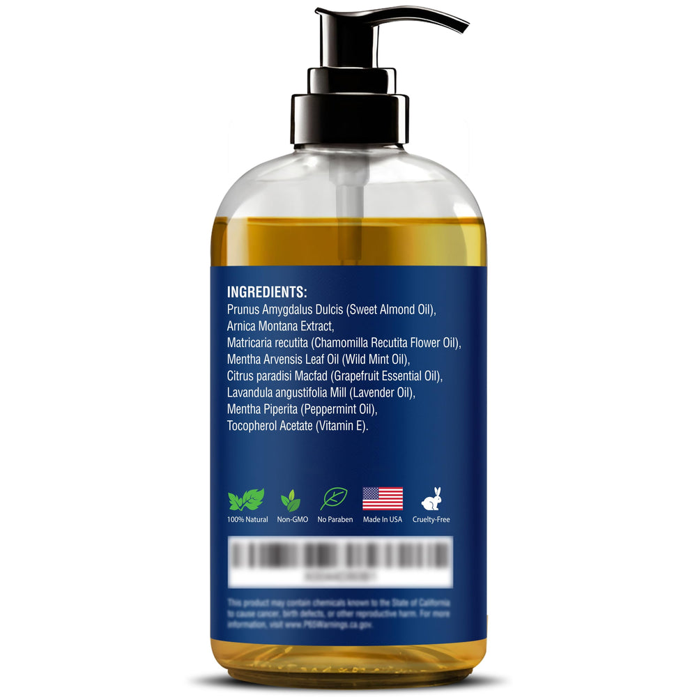 Close-up of the warming texture of the massage oil