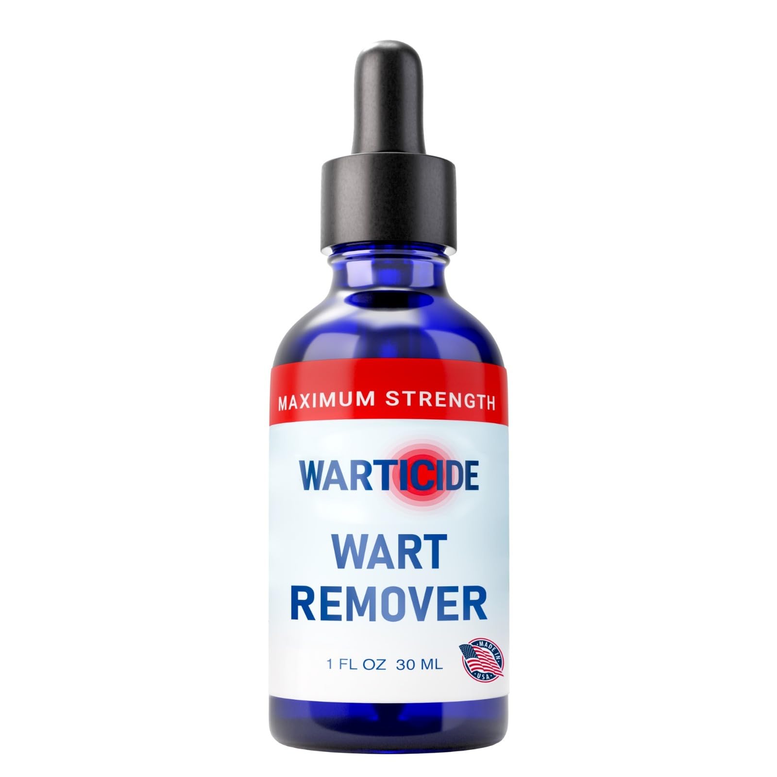 Warticide liquid wart remover dropper provides precise, at-home wart care.