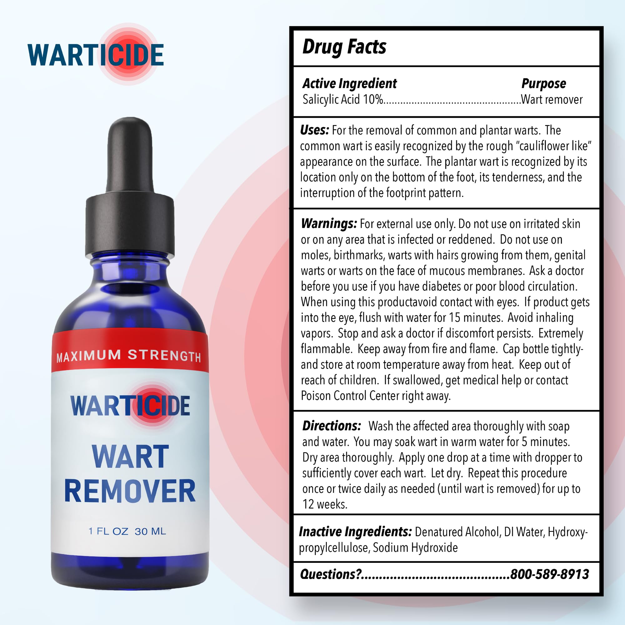 Warticide plantar wart treatment visual showing targeted, absorbed application.