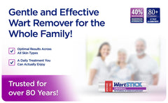 WartStick plantar wart application on foot shows targeted treatment.